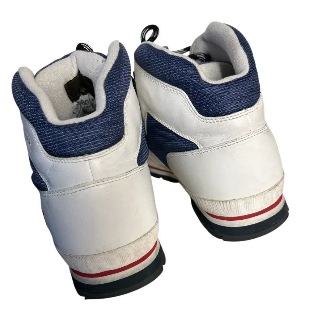 TIMBERLAND Euro Hiking Boots 90s Y2K 56019 White Navy Mens Size 13 VINTAGE